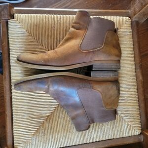 Franco Sarto Brown Suede Distressed Ankle Boots